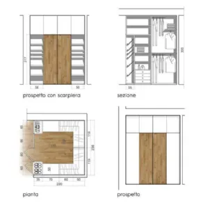 Progetto cabina armadio