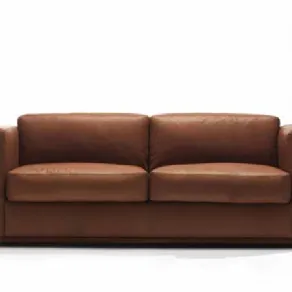 divano due posti in pelle marrone