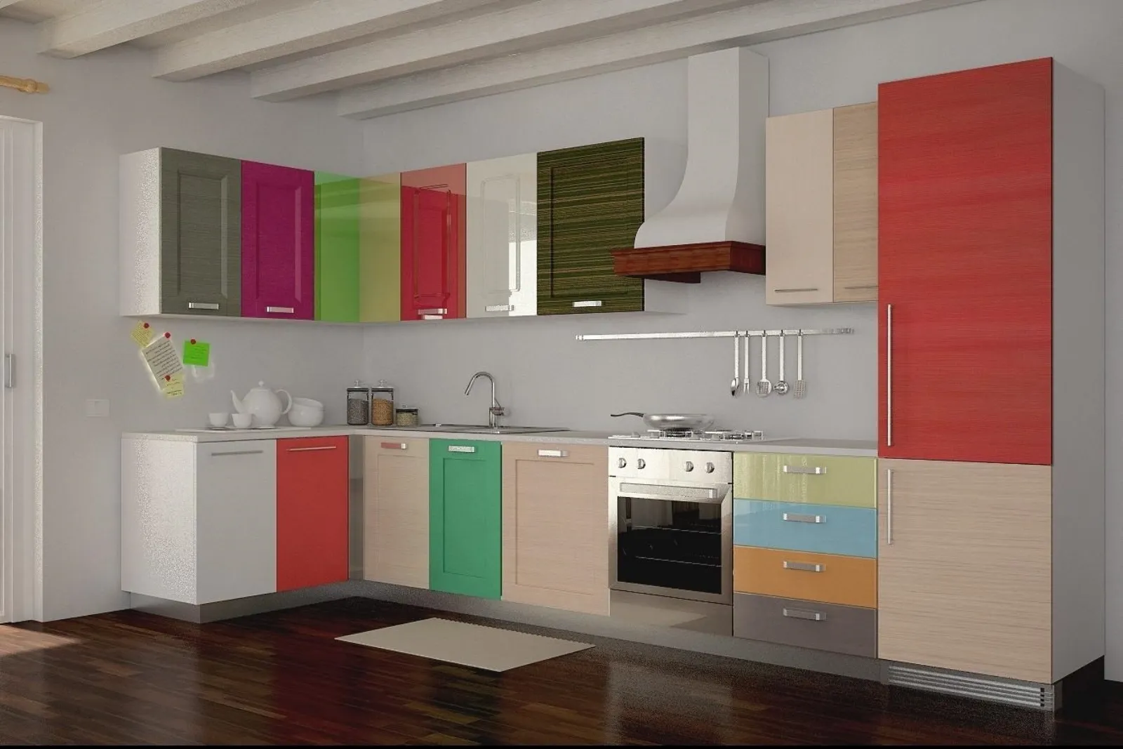 Кухонные фасады купить спб. Разноцветный кухонный гарнитур. Фасады для кухни. Кухня с разноцветными фасадами. Мебельные фасады для кухни.
