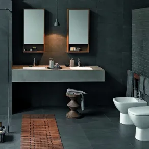 Sanitari della linea Fantasia 2 di Pozzi Ginori, distribuita da Bagni Italiani