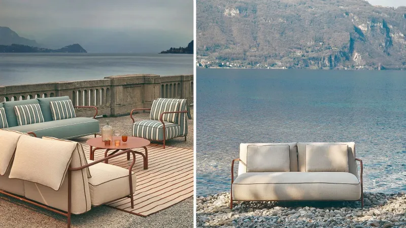 Salò di Unopiù, alluminio verniciato color terracotta