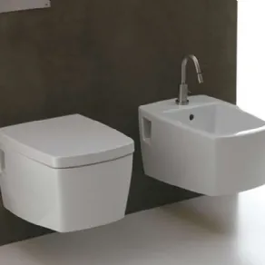 Vaso e bidet retrò squadrati Axa X-tre sospesi