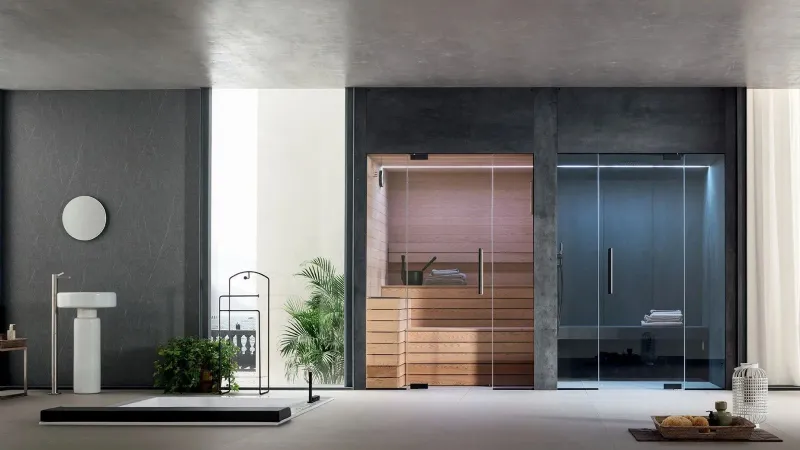Gruppo Geromin - Ethic, sauna e spazio doccia con hammam