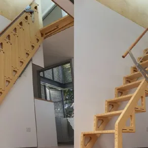 Bcompact Hybrid Stair di Bcompact, scala retrattile in legno