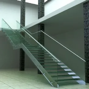 scala in acciaio e vetro