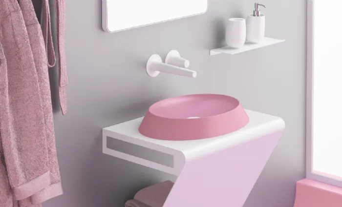  Lavabo in siliconio della collezione Bubble di Glass Design