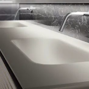 Doppio lavabo in vetro acidato della collezione Dolcevita di ideagroup