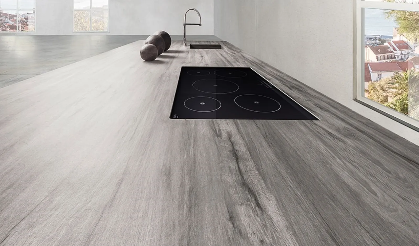 Top cucina in laminato effetto - Falegname Domicilio