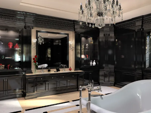 Un bagno realizzato da Tiferno Mobili