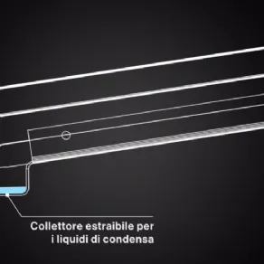 Collettore estraibile che raccoglie i liquidi di condensa