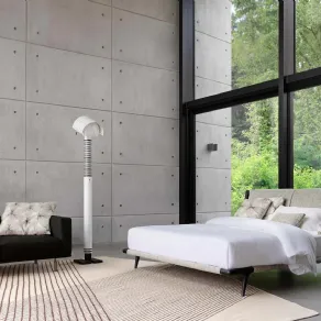 Gaudì di Flou. Letto con struttura in legno curvato e rivestimento tessile