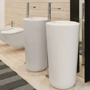 Lavabo Fluid di Ceramica Cielo