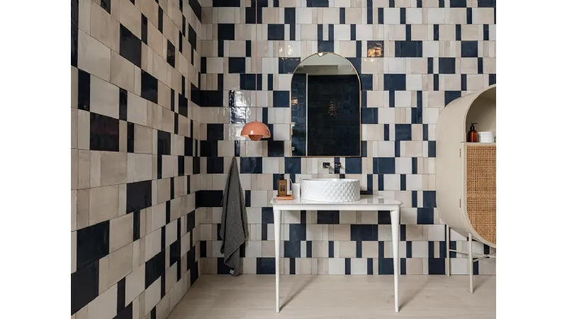 Rice di Marazzi è la collezione formato mattoncino da mixare nei colori e nelle dimensioni