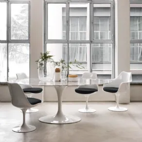 Versione contemporanea della Tulip Chair di Knoll International.