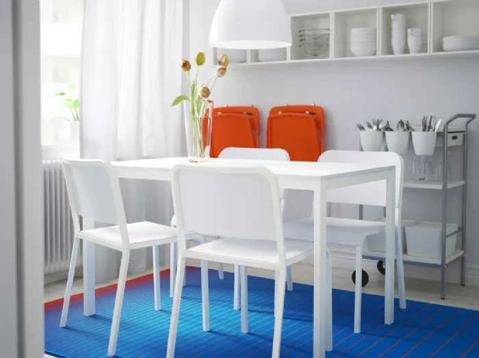 impilabile colore IKEA Sedia impilabile ADDE in plastica con struttura in acciaio nero 