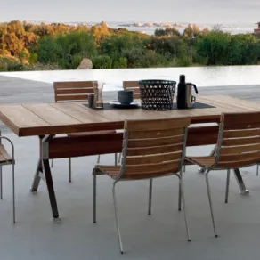 Tavolo allungabile rettangolare in teak EQUINOX di Unopiù 