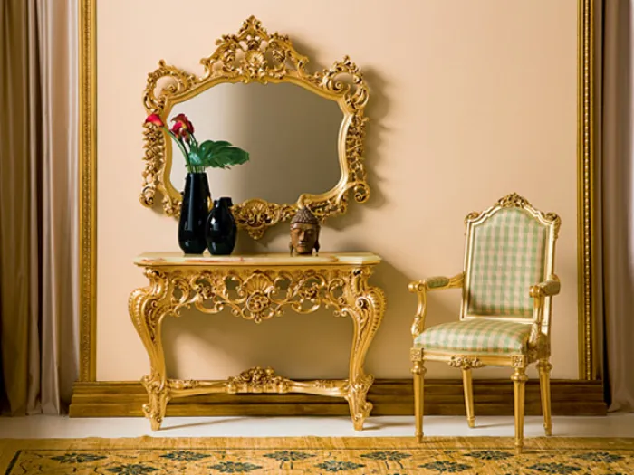 specchiera e tavolino barocco