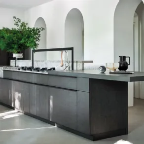  Cucina in rovere e marmo con isola Intarsio by Cesar
