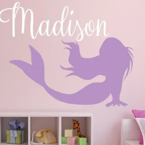 Adesivo personalizzato con sirenetta e nome in vendita su aliexpress