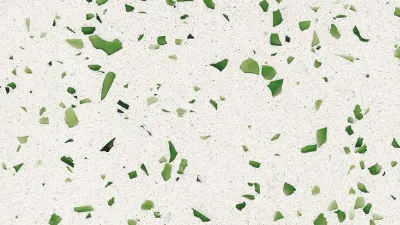 lastra con pagliuzze di vetro verde su sfondo beige chiaro