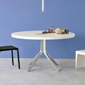 Tavolo rotondo allungabile bianco