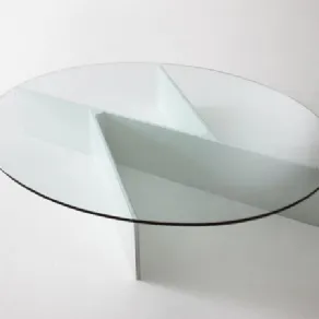 Tavolino rotondo in cristallo