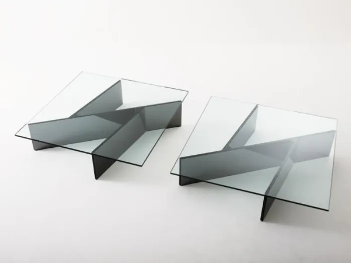 Tavolini quadrati in cristallo