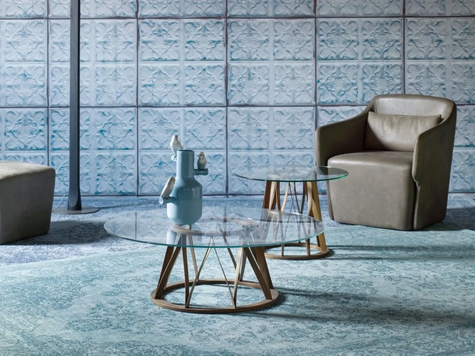 Furinno Simple Tavolino da Salotto dal Design Semplice Legno Azzurro 54.61 x 90.17 x 41.28 cm 