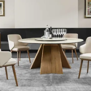 Tavolo rotondo, con piano in ceramica, Icaro di Calligaris 
