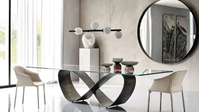 Tavolo con piano in vetro Butterfly di Cattelan Italia