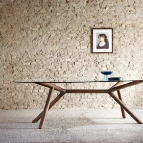 Tavolo legno e vetro