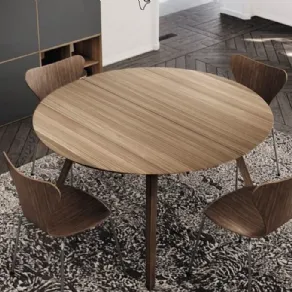 Tavolo allungabile rotondo in legno Aise di Treku 