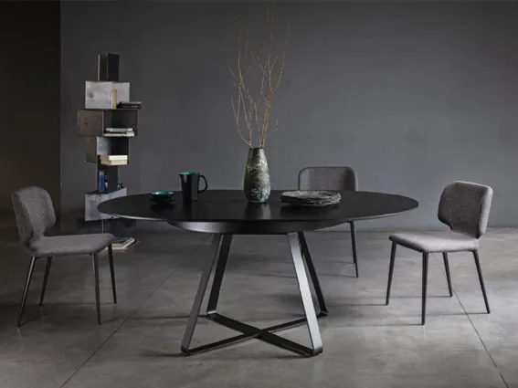 Paul di Midj è il tavolo rotondo allungabile, diametro 120/180 cm