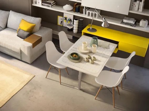 App di Clei è il tavolo a scomparsa celato all'interno di un contenitore da 90x48 cm