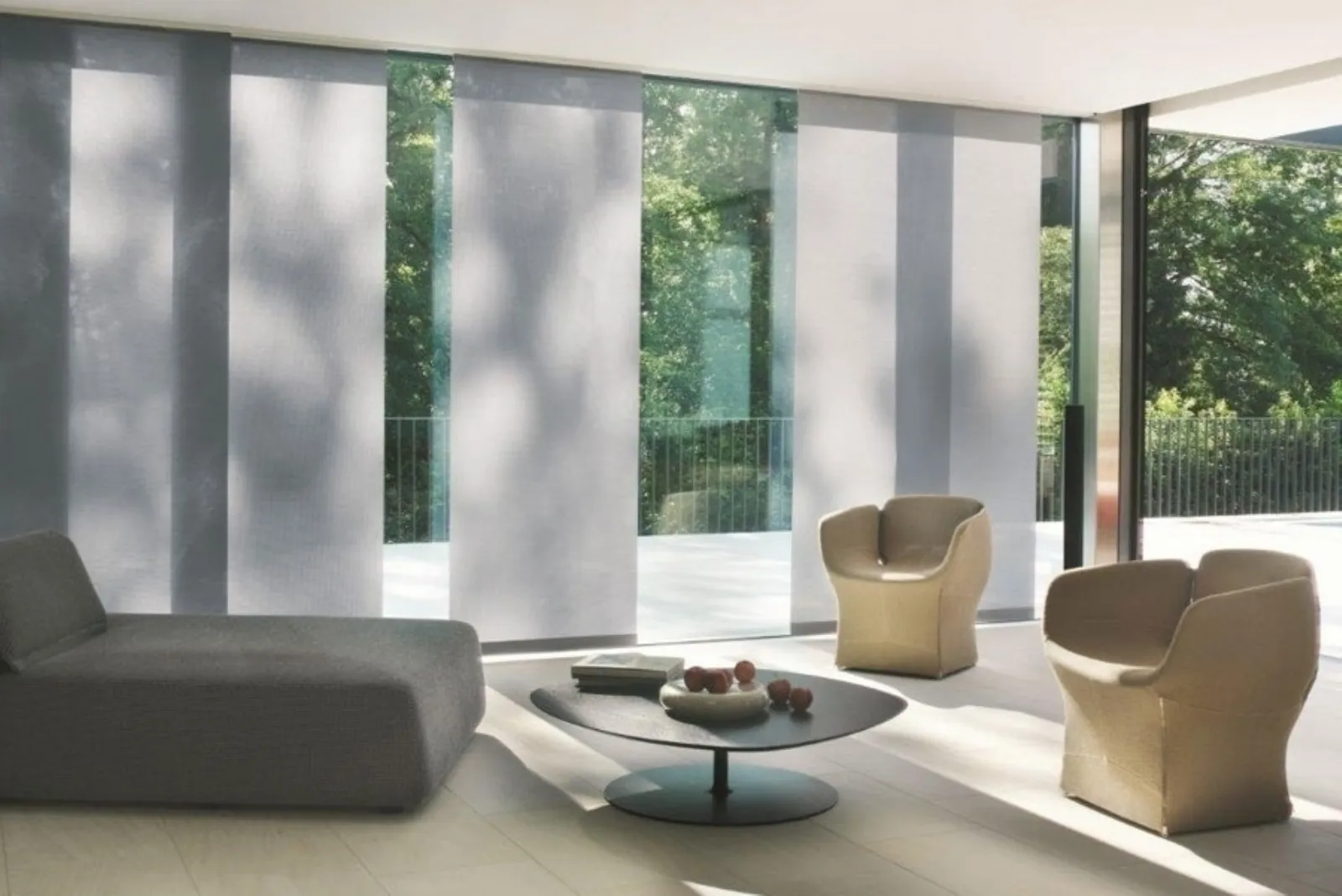 Tende moderne per interni, design tessile indoor