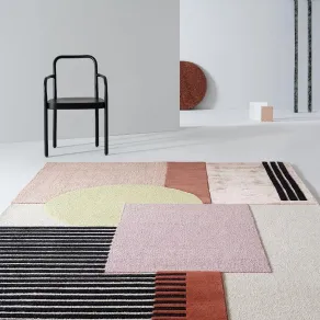 Tappeto dal design vintage in lana e seta, trapuntato a mano di Gebruder Thonet Vienna