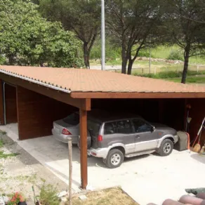 Tettoie in legno per auto