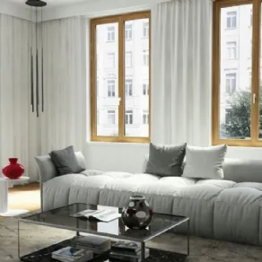 Infissi linea NATURA di Oknoplast in legno e pvc