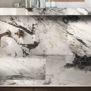 The Top Kitchen: grandi lastre in gres porcellanato firmate Marazzi - effetto marmo Marble Look Capraia