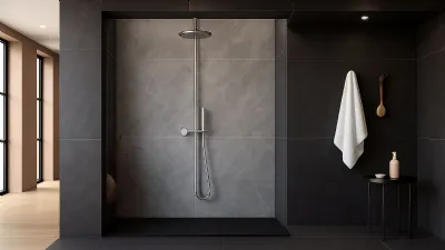 Piatto doccia a pavimento scuro