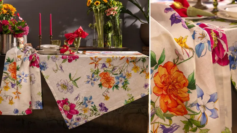 Antea, tovaglia in lino firmata Tessitura Toscana Telerie