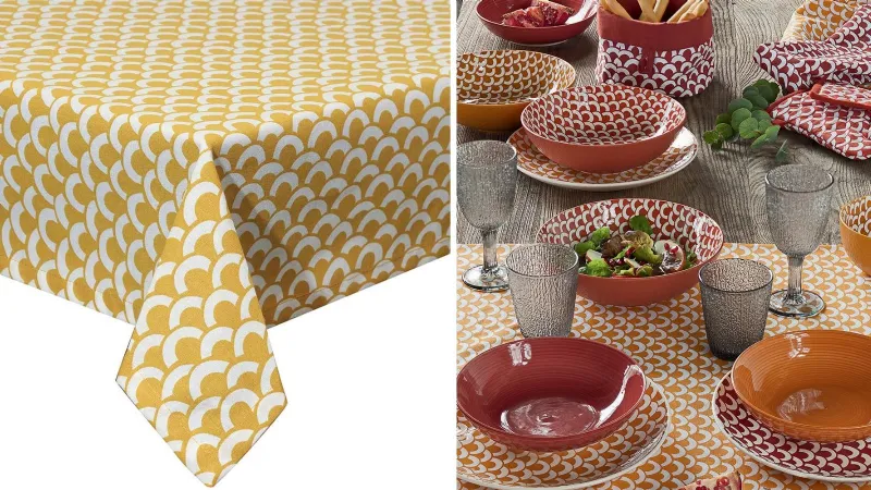 Linea Torres di Tognana - Tovaglia in cotone color ocra abbinabile con accessori 