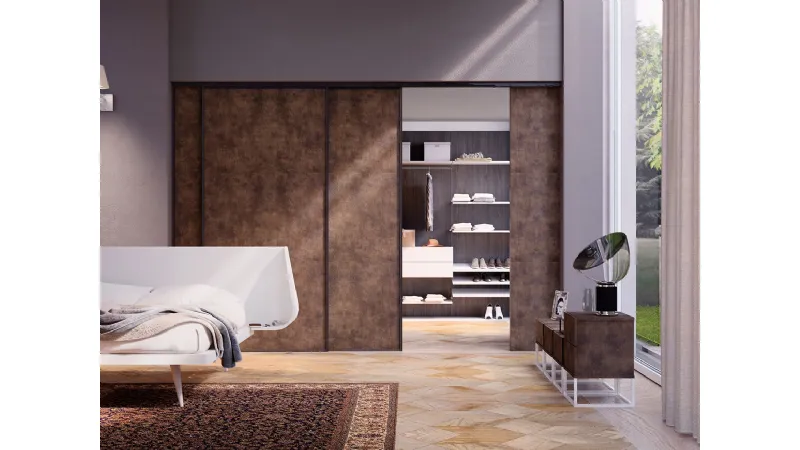 Rack System è l'elegante cabina armadio con boiserie personalizzabile al centimetro del brand Dielle Domus