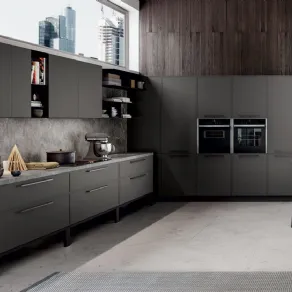 La cucina Aria di Arredo3 presenta top in Dekton