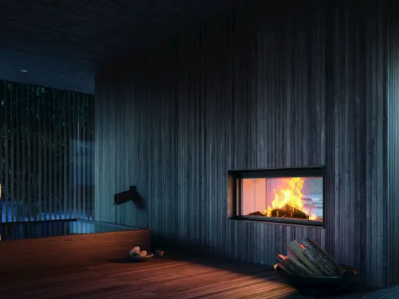 MCZ - Plasma115B Wood: camino bifacciale a legna