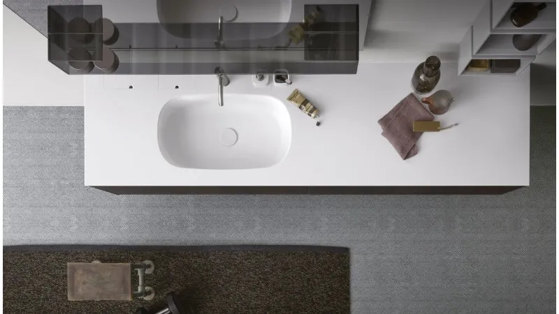 Top in Corian con lavabo integrato Moode – Rexa Design