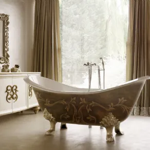 vasca da bagno in ghisa Giusti portos decorata