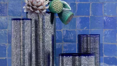 Vasi blu decorati
