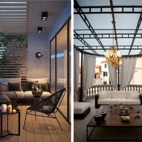 In versione moderna e classica, la terrazza è un rilassante luogo conviviale 
