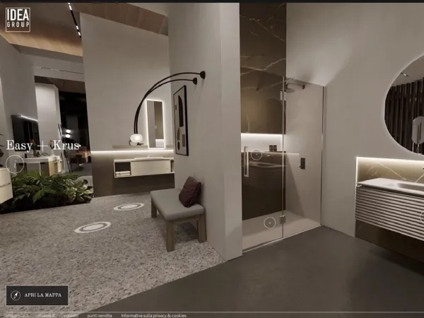 Ecco come si presenta lo spazio espositivo multimediale per arredare il bagno con Ideagroup